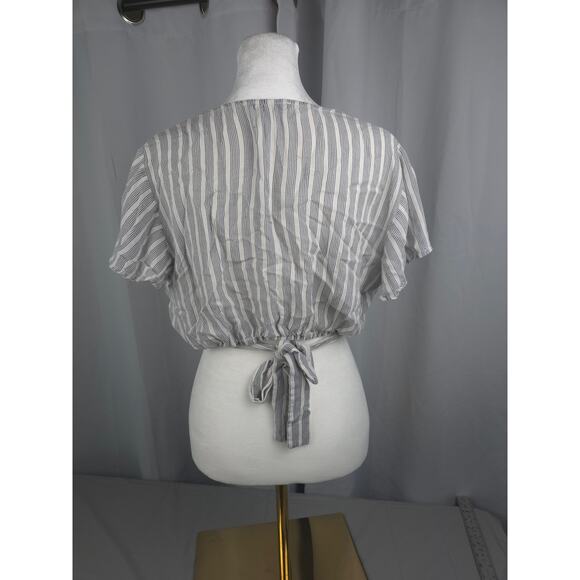 Favluv Cottagecore Women's Striped Tie‎ Back Top Striped - Picture 9 of 16